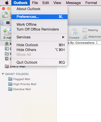 outlook for mac 2011 identity disappeared